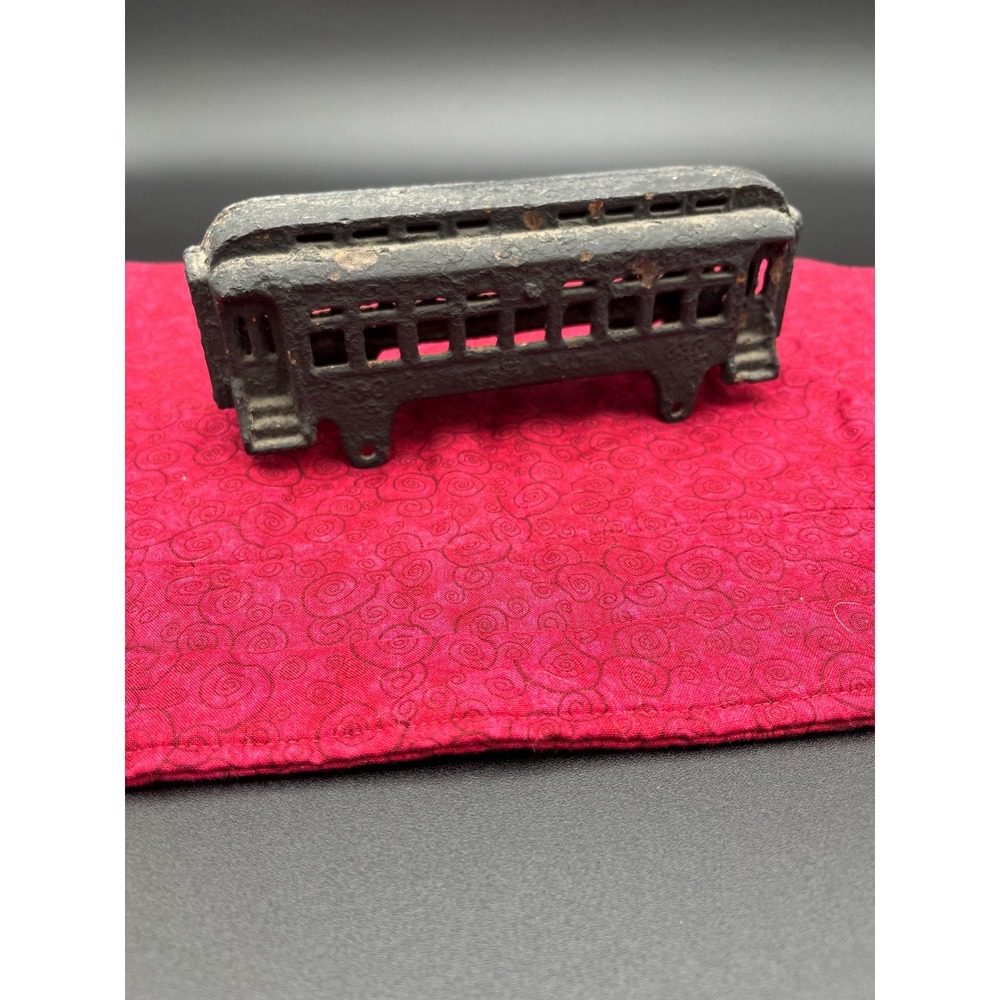 Vintage Cast Iron Train Car: Black Passenger Style Shelf Decor